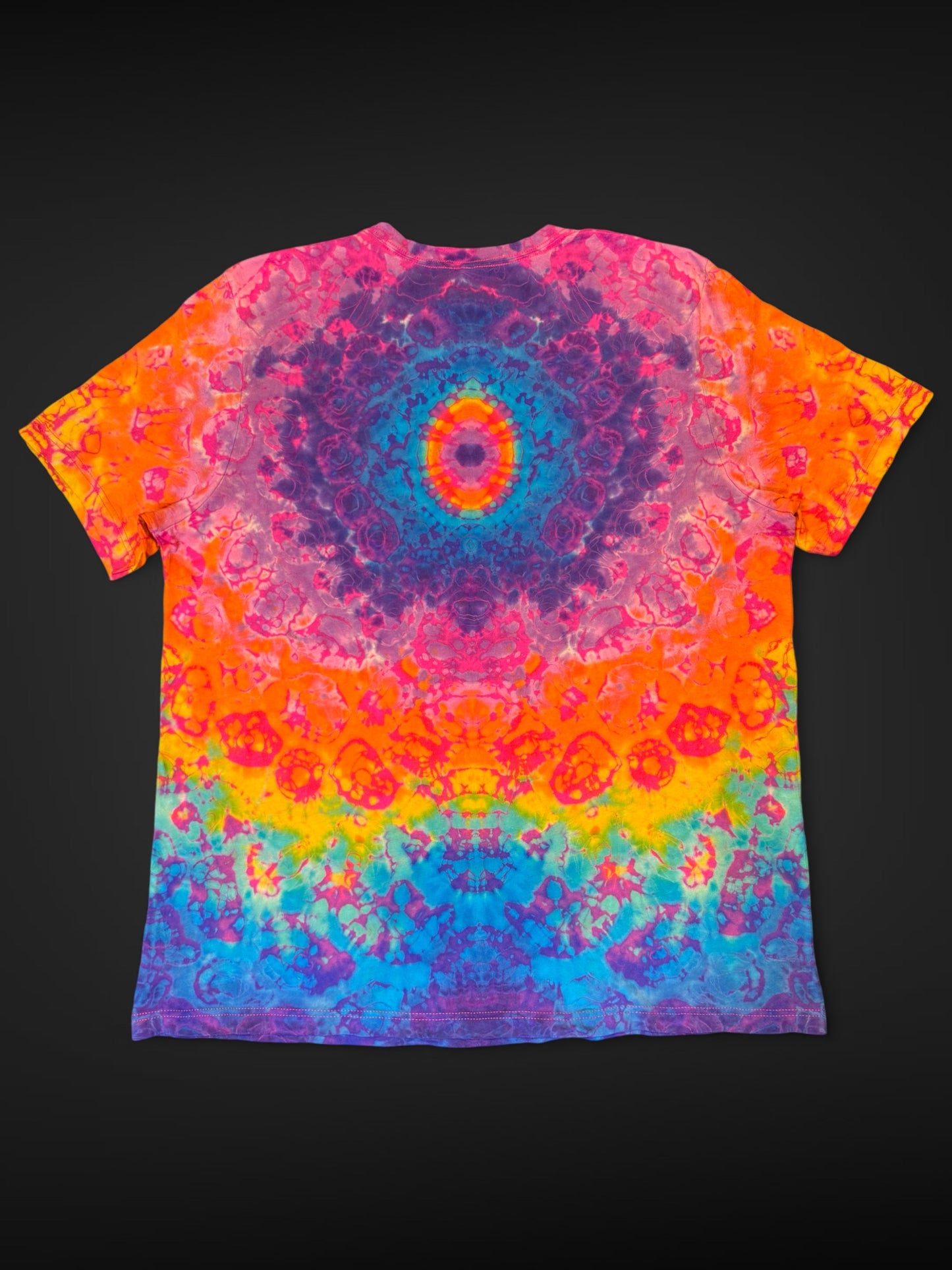 XXL - pink reverse dyed rainbow kenney style tee