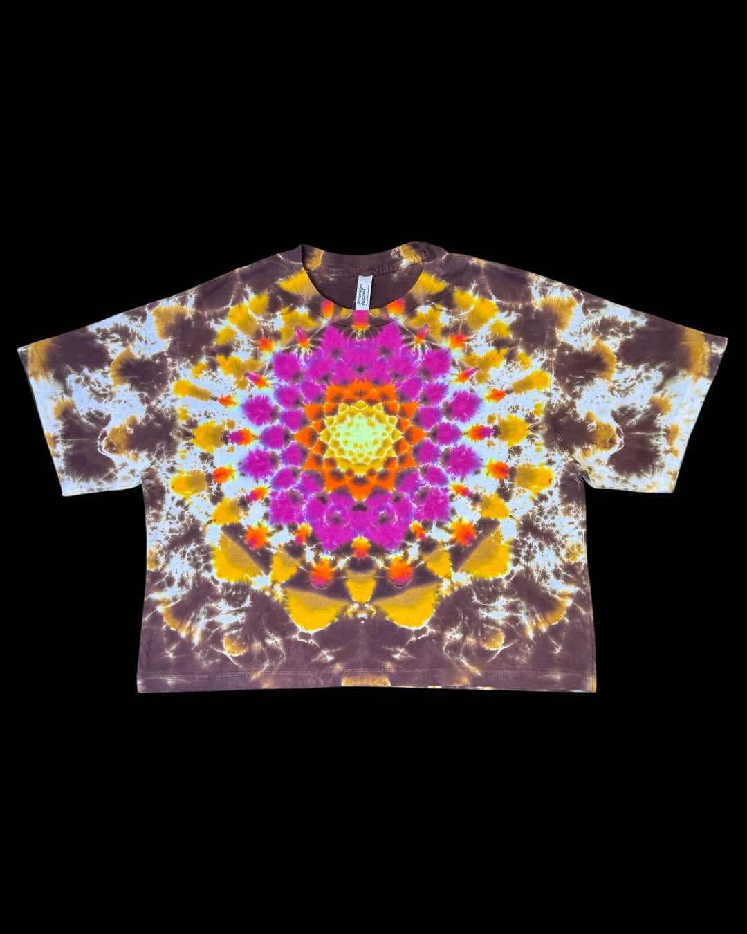 L - ladies’ fit front to back mandala boxy cropped tee