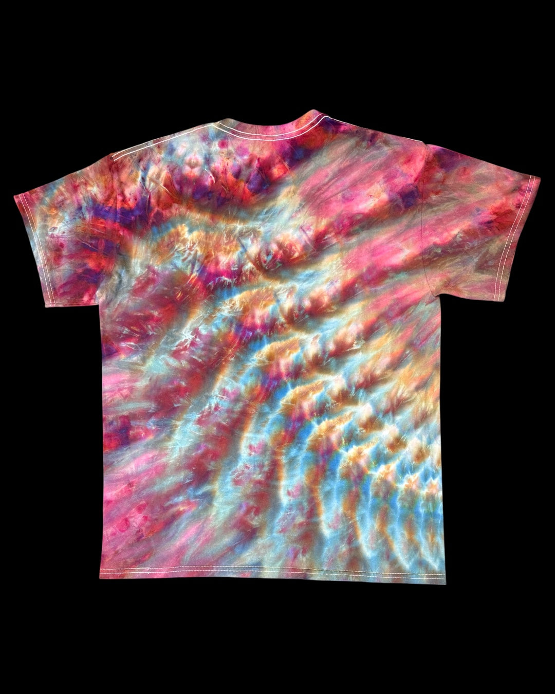 L - ice dyed mindbender black opal cosmic rolled tee
