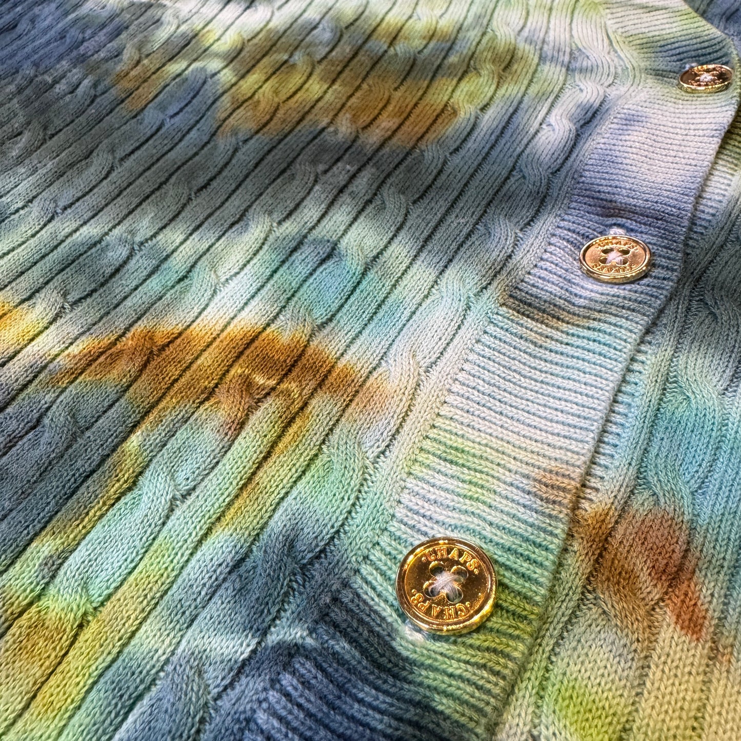 XL - upcycled ice dyed geode cardigan