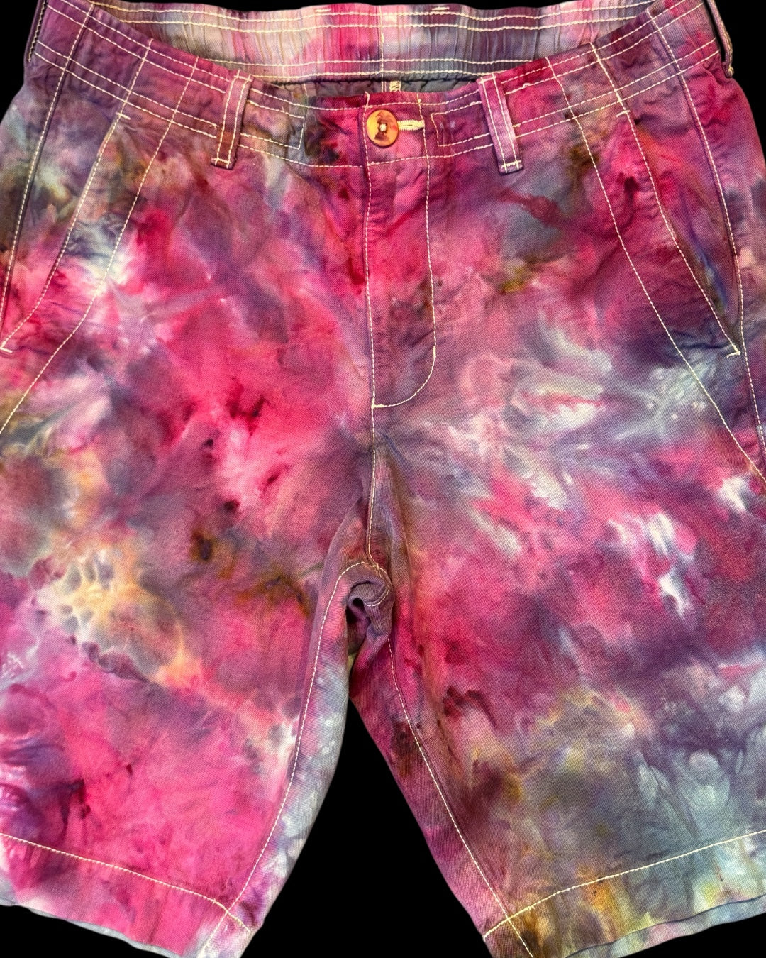 S - upcycled ice dyed men’s shorts