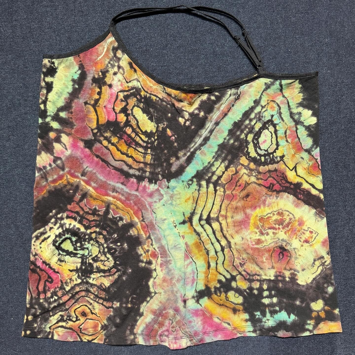 XXL reversed, ice dyed geode style cami