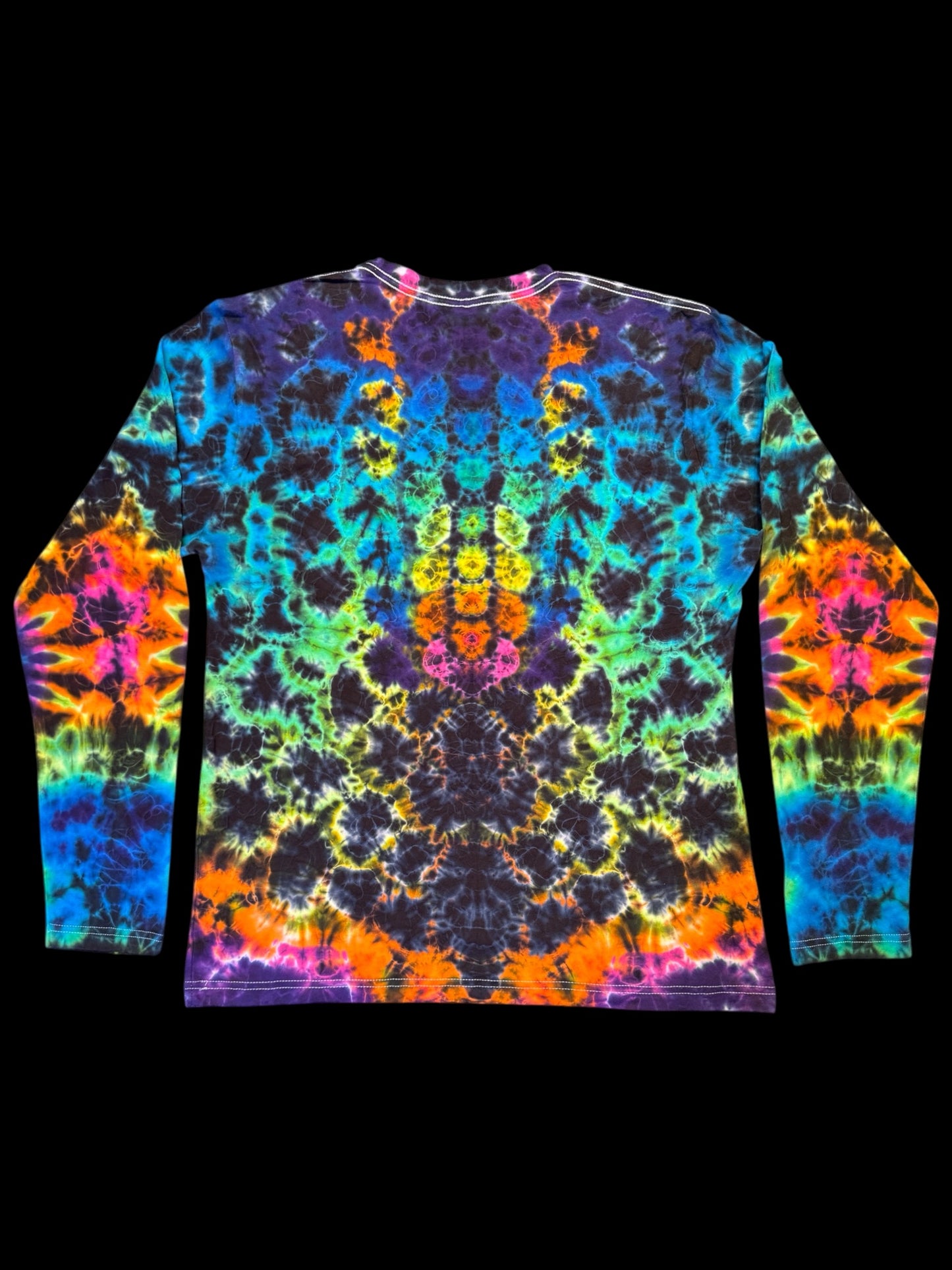 M - rainbow mandala, trip and kenney style combo long sleeve tee