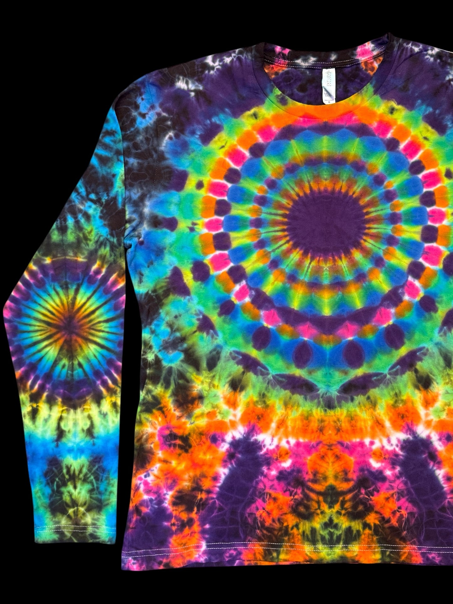 M - rainbow mandala, trip and kenney style combo long sleeve tee