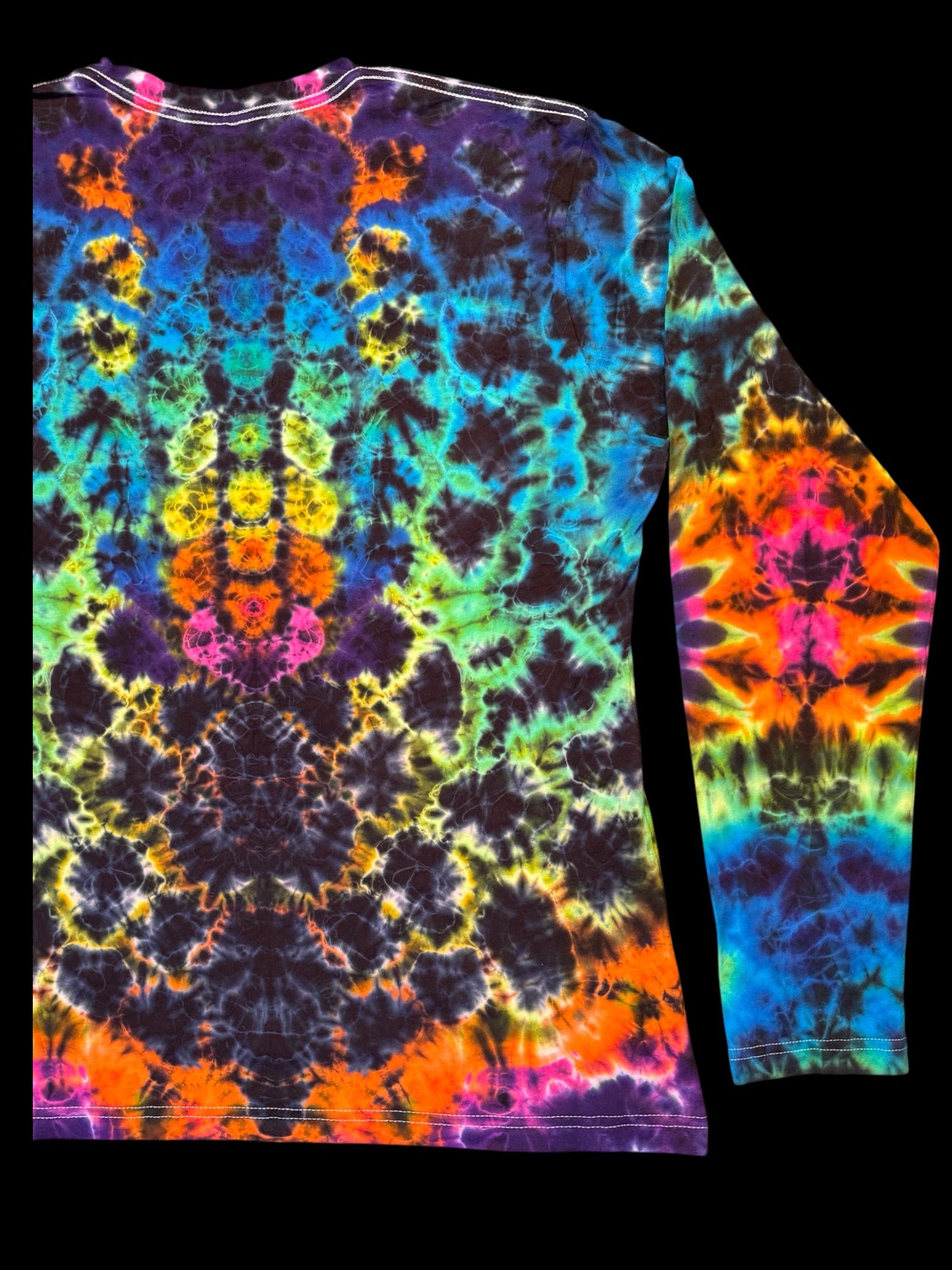 M - rainbow mandala, trip and kenney style combo long sleeve tee