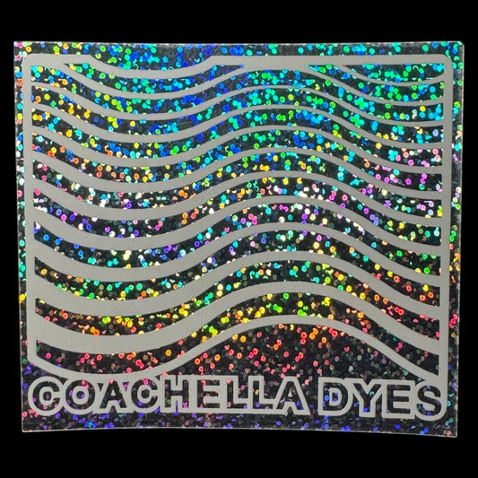 rainbow glitter logo sticker