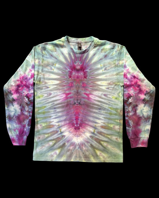 M - ice dyed kenney medallion gravity pleated long sleeve tee
