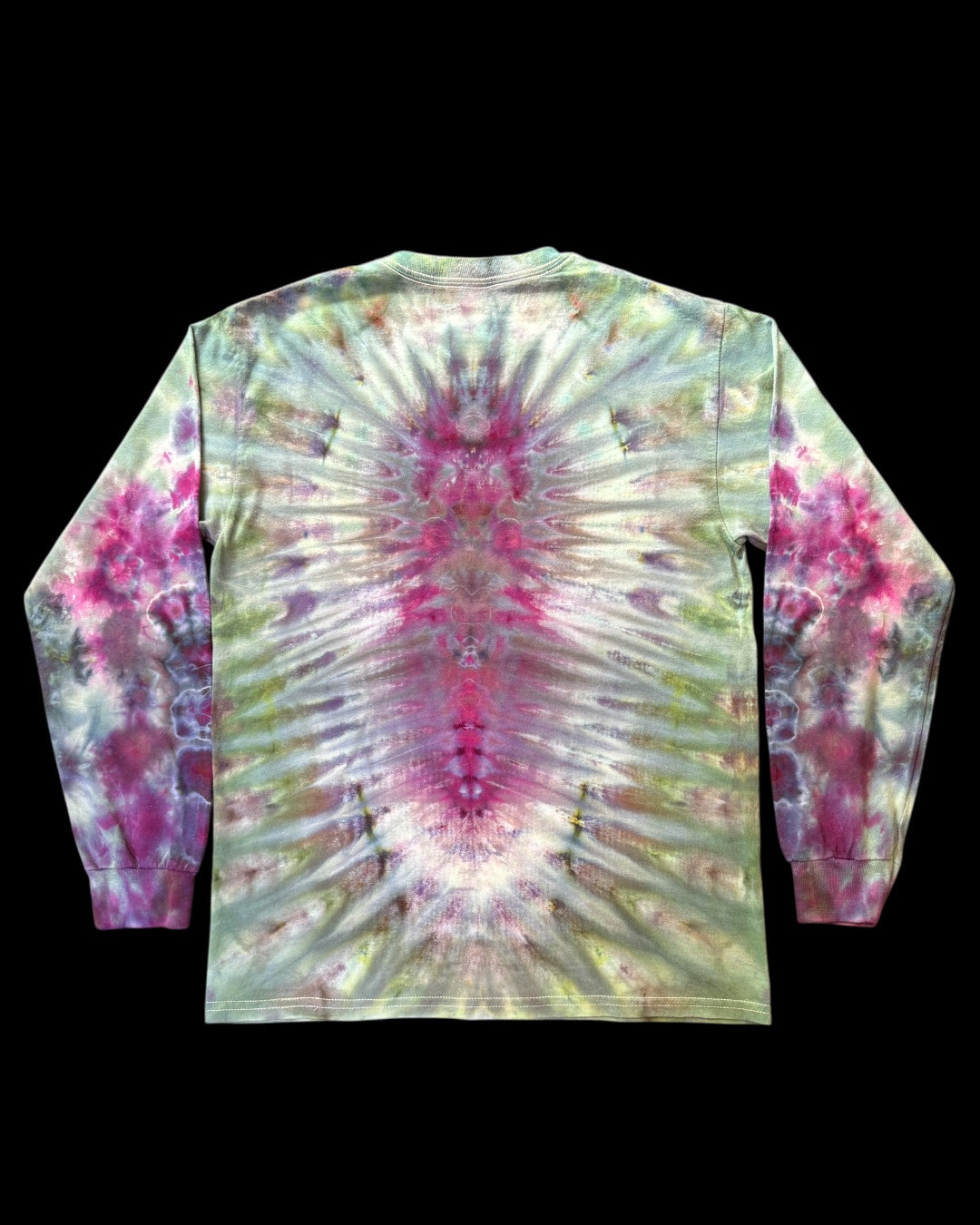 M - ice dyed kenney medallion gravity pleated long sleeve tee